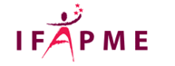 Logo IFAPME. Les lettres 'IFAPME' en rouge bordeaux, avec un pictogramme stylisé représentant une personne en mouvement au-dessus de la lettre A et trois étoiles rouges s'élevant de son bras.